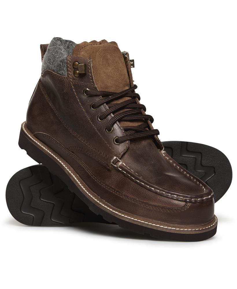 superdry brown leather boots