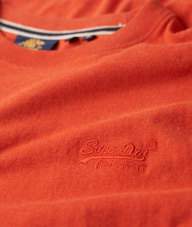 Superdry Slim Fit Organic Cotton Essential Logo T-shirt in Orange