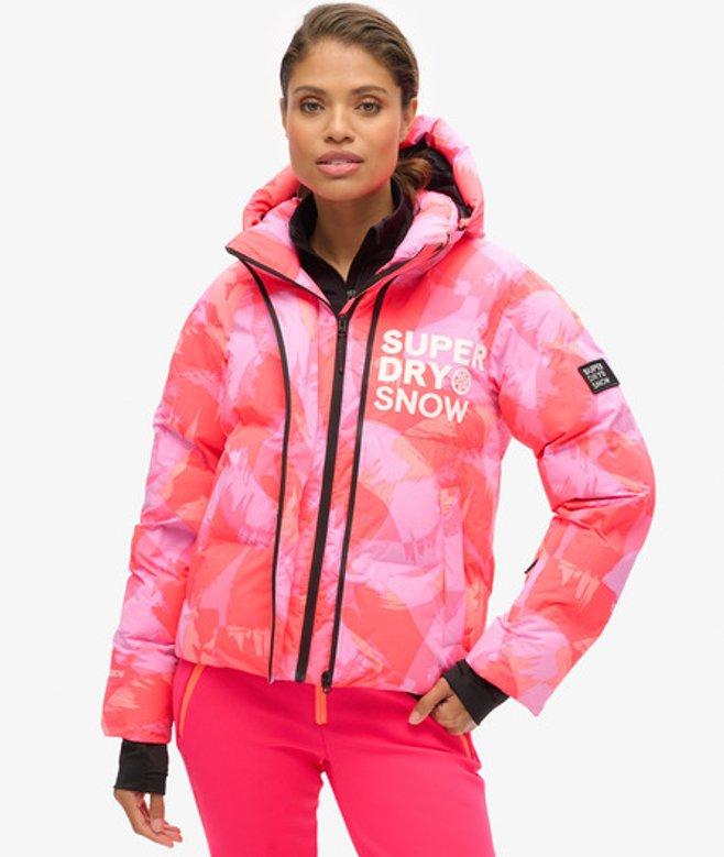 Pink Superdry Ski Jacket Superdry Slim Snow Puffer Jacket Ski Luxe