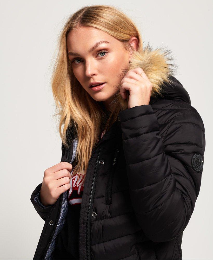 chevron faux fur super fuji jacket