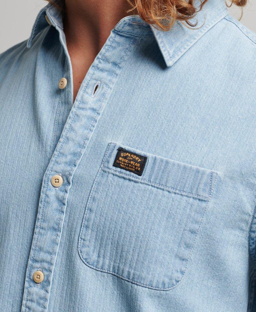 Superdry Cotton Workwear Long Sleeve Shirt Light Blue for Men | Lyst