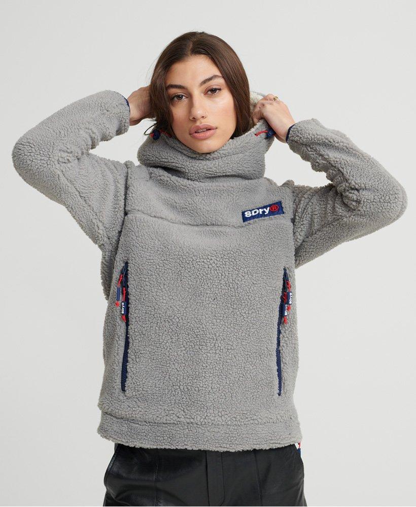 Superdry Celsius Sherpa Hoodie Light Grey in Gray | Lyst