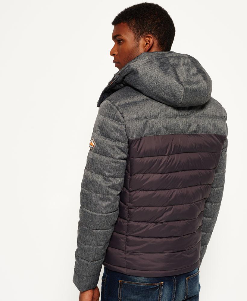 fuji mix double zip hooded jacket