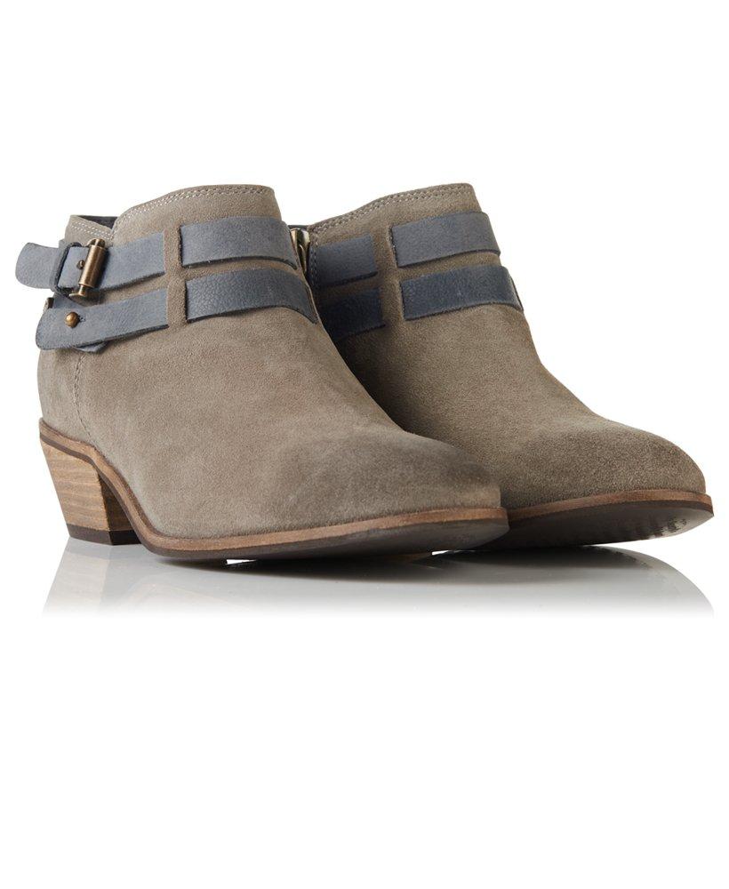 Superdry Leather Lily Low Ankle Boots in Light Grey (Gray) - Lyst