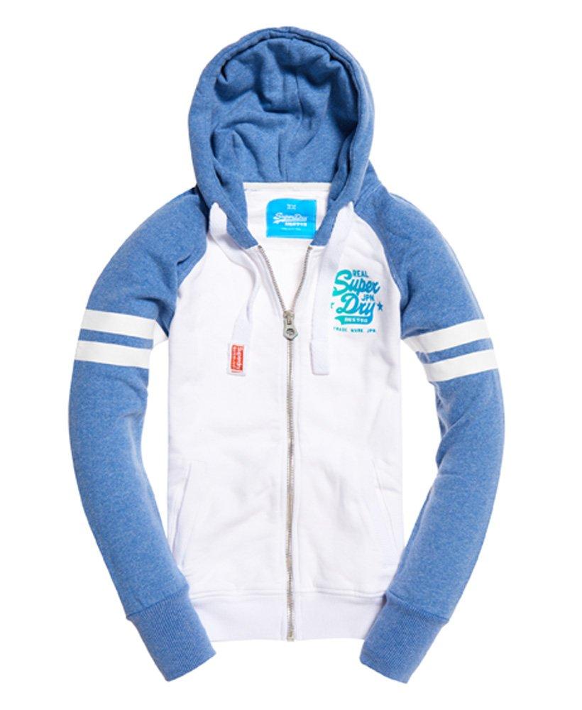 superdry white zip hoodie