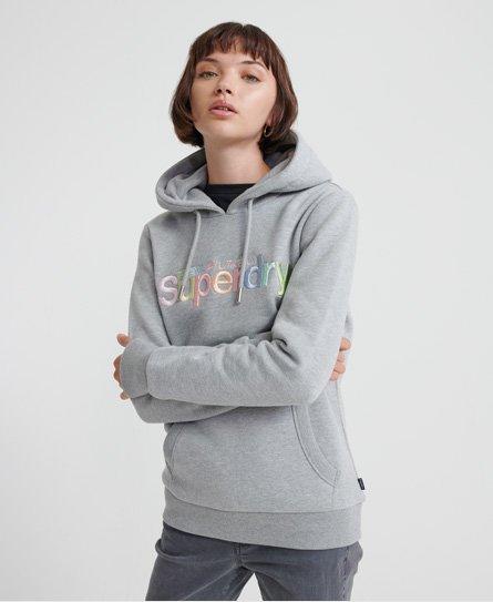 Superdry Rainbow Embroidered Hoodie in Gray | Lyst