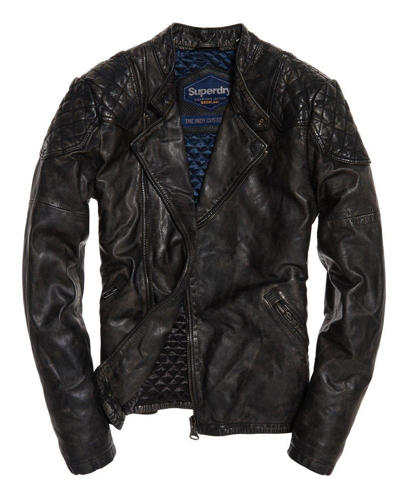 Superdry Endurance Indy Custom Leather Jacket in Black for Men | Lyst