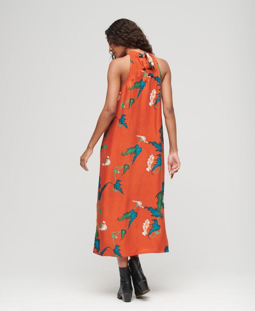 Superdry High Neck Maxi Dress in Red | Lyst