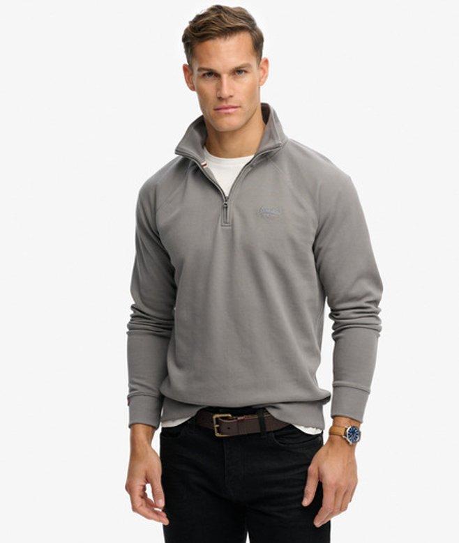 Superdry Essential Logo Raglan Henley Jumper in Grey for Men Lyst UK
