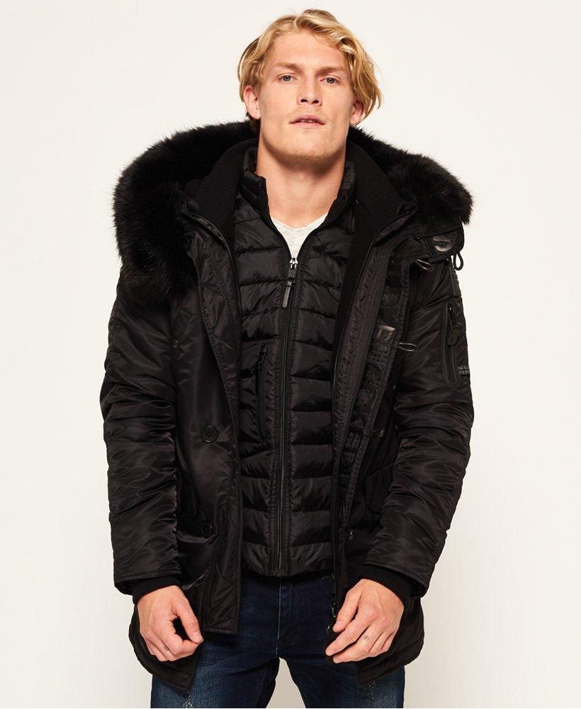 Superdry Leather Sd-3 Parka Coat - Black Edition for Men - Lyst