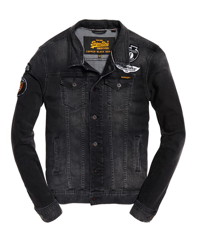superdry rogue patch trucker denim jacket