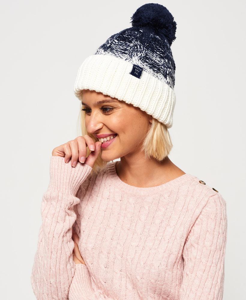 Superdry Fleece Clarrie Cable Beanie in Navy (Blue) - Lyst