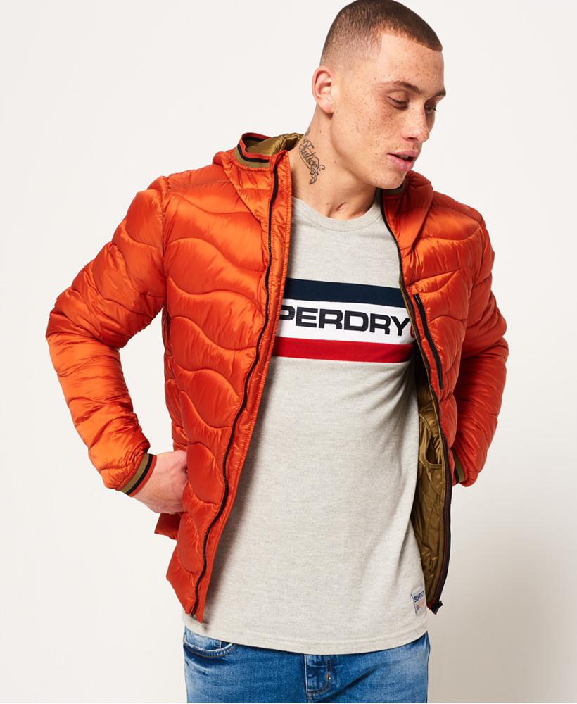 Lyst - Superdry Wave Quilt Hooded Jacket in Orange for Men