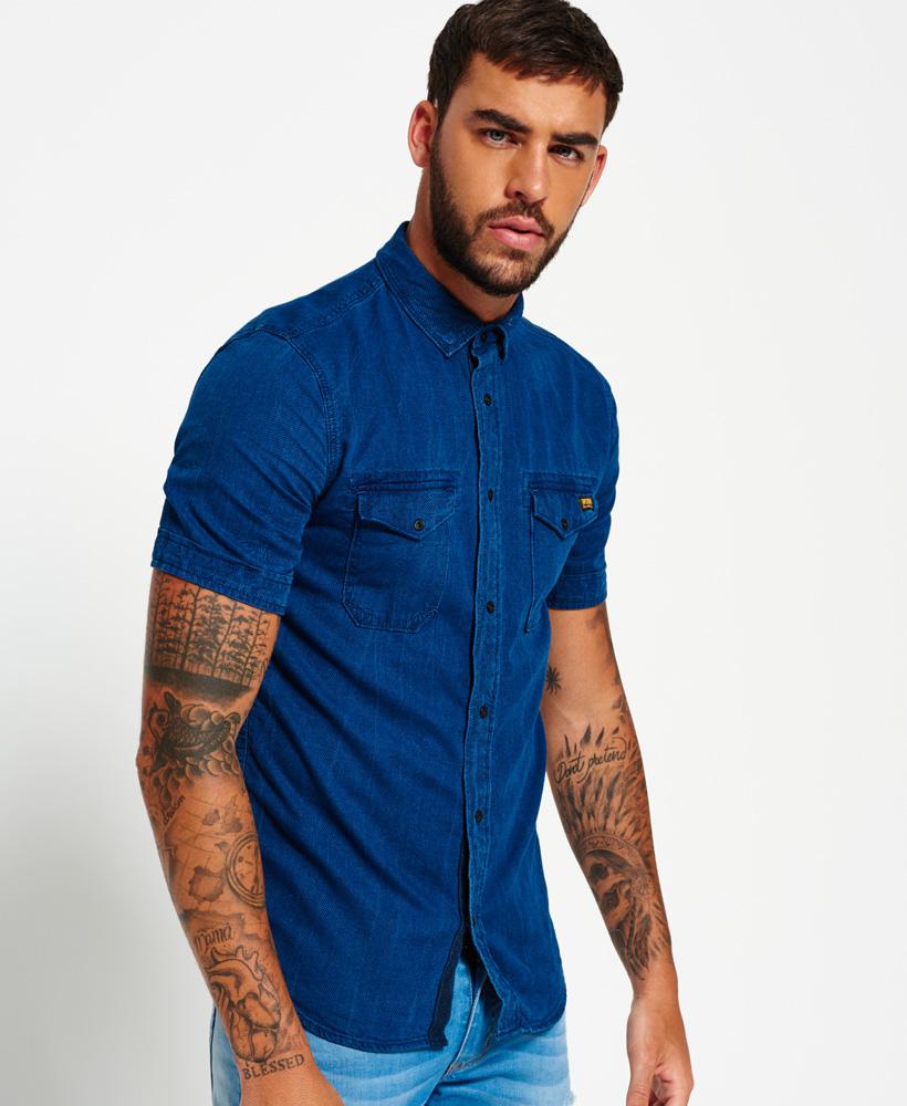 Superdry Dragway Denim Shirt in Blue for Men - Lyst