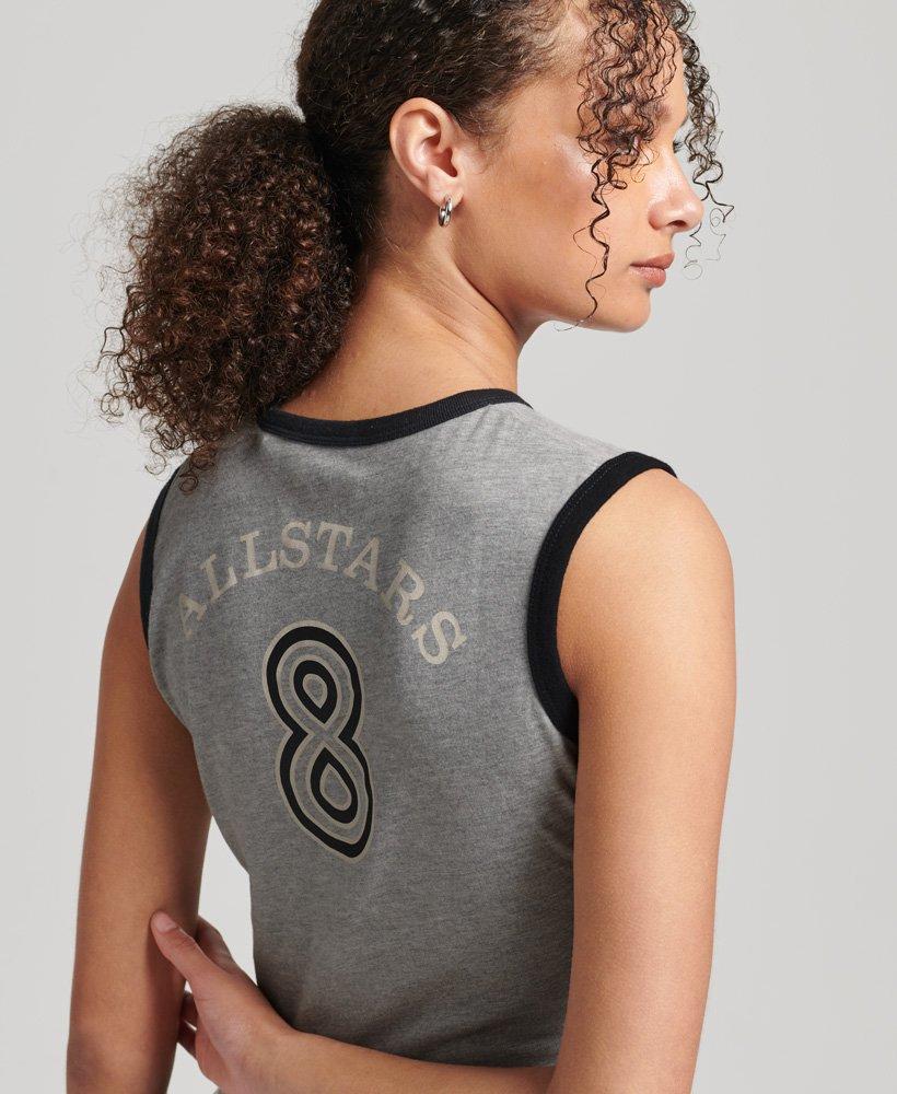 Superdry Women's Ringspun Allstars Jh Vintage Re-issue T-shirt Grey /  Athletic Grey Marl