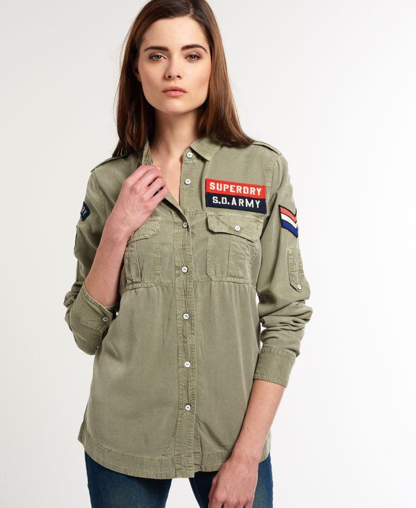 Superdry Delta Military Shirt Grey in Green | Lyst