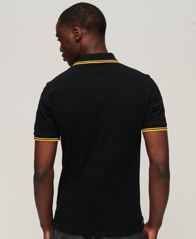 Superdry Tipped Short Sleeve Polo Shirt Black / Black/utah Gold for Men |  Lyst