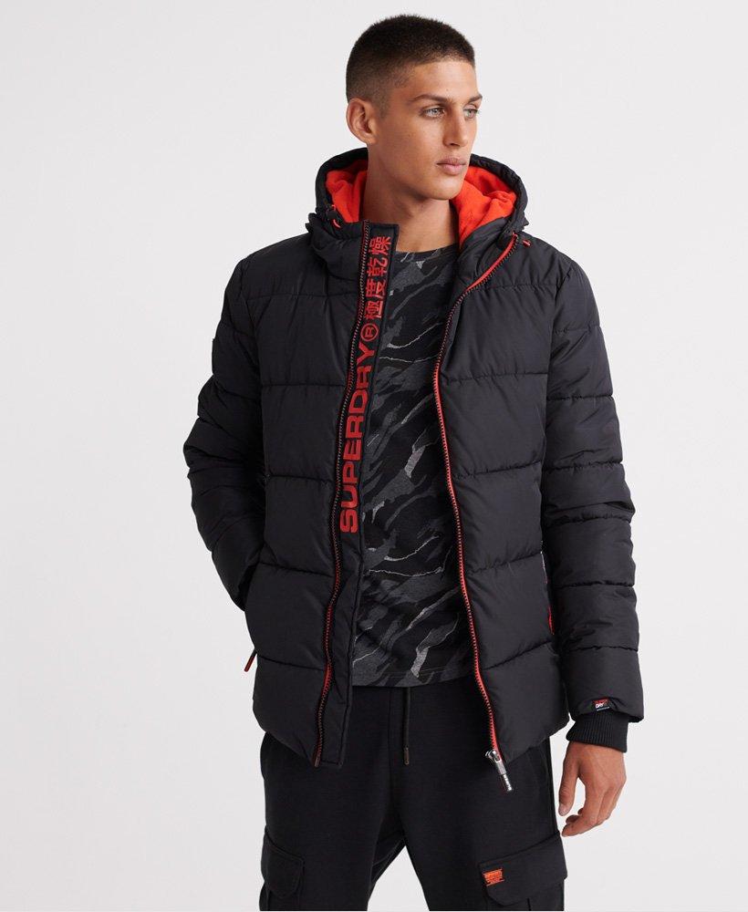 Superdry Fleece Sports Puffer Jacket in Black for Men - Lyst