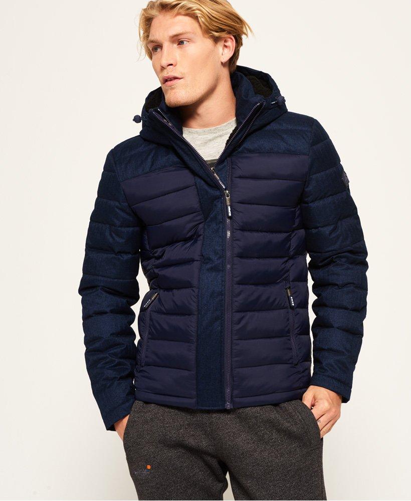 fuji mix double zip hooded jacket