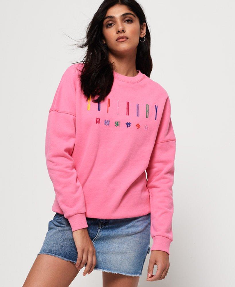 Superdry Carly Carnival Embroidered Crew Sweatshirt Pink | Lyst