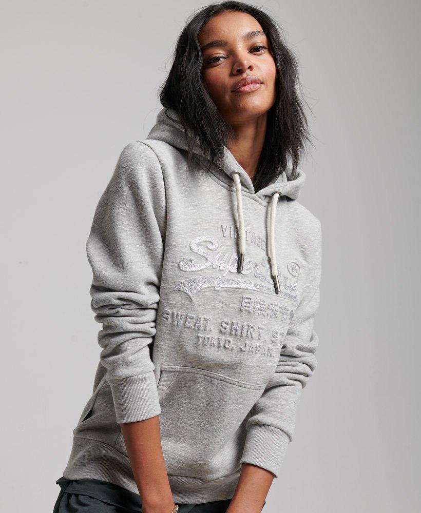 Superdry Embossed Graphic Logo Hoodie Grey / Light Stone Snowy in Gray |  Lyst