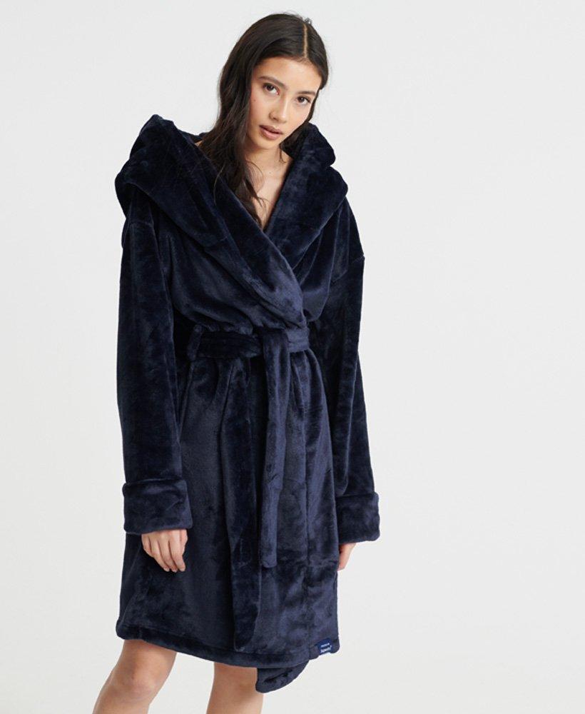 Superdry Supersoft Loungewear Robe Navy in Blue | Lyst