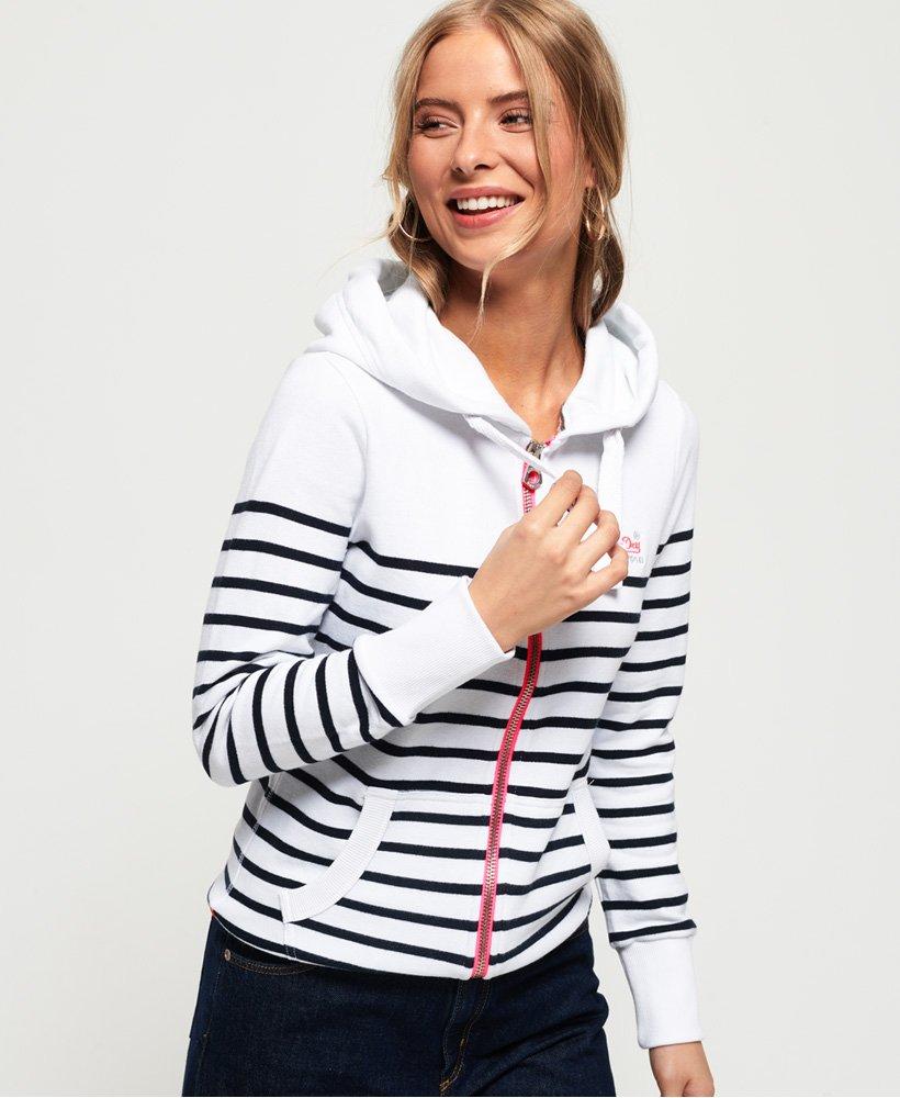 superdry white zip hoodie