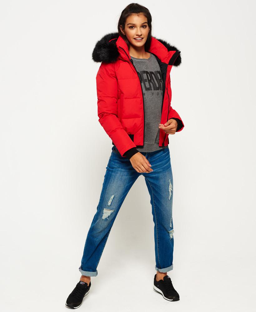 superdry red ella bomber jacket