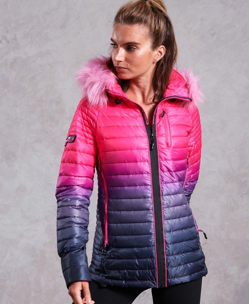 pink superdry coat