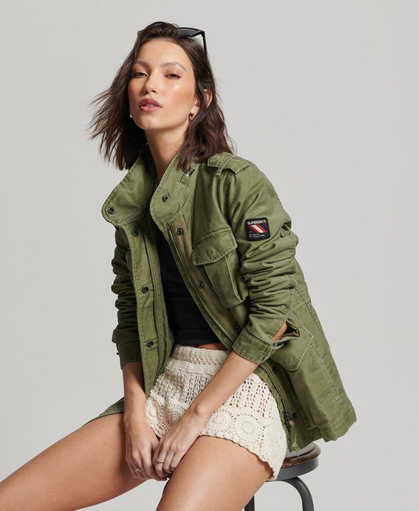 Superdry Rookie Borg Lined Military Jacket Green | Lyst