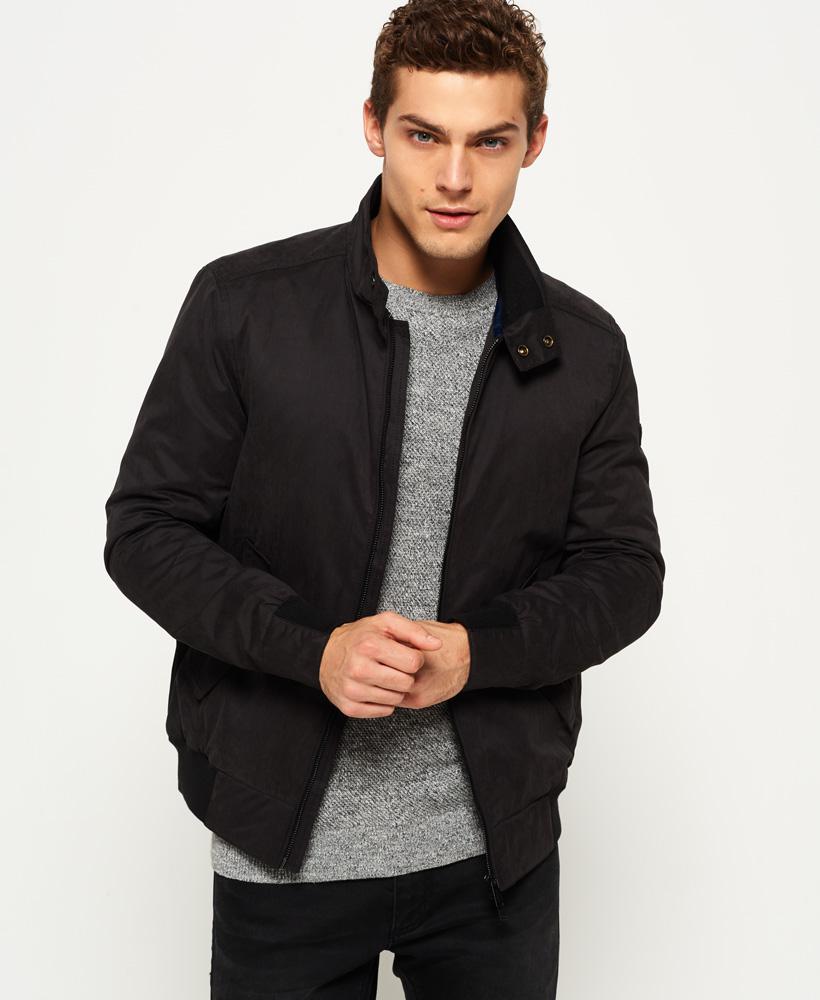 Superdry Leather Nordic Harrington Jacket in Black for Men ...