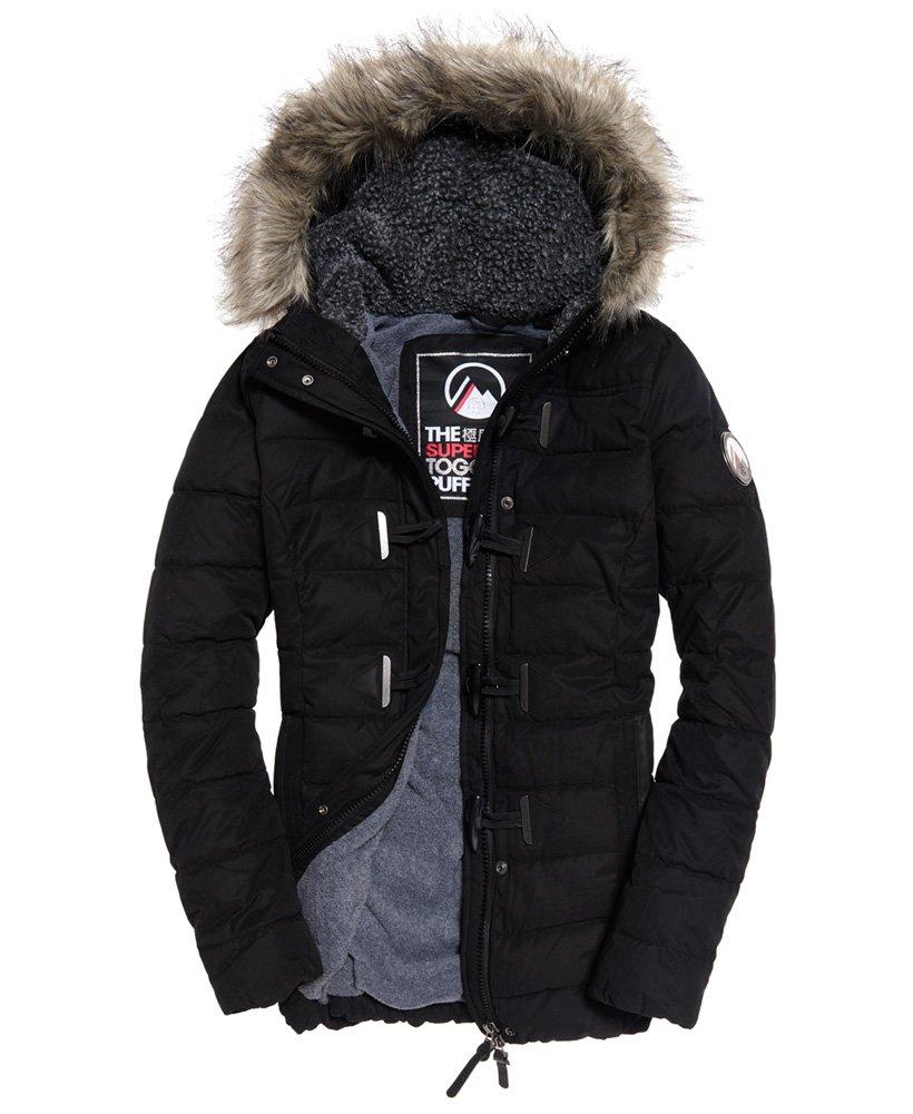 microfibre tall toggle parka jacket