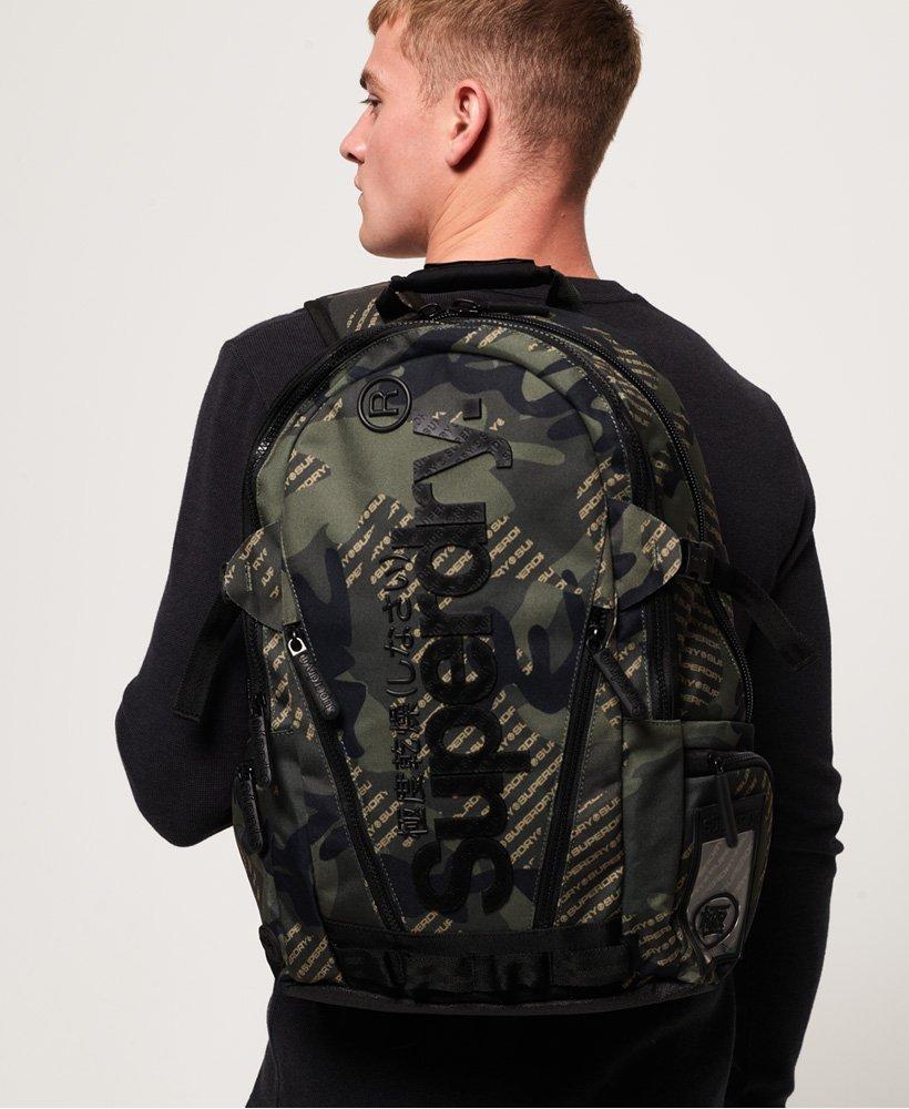 camo logo tarp backpack