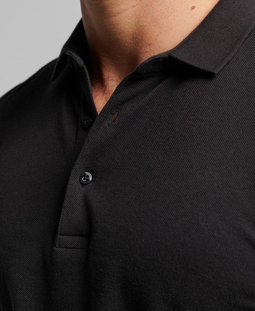 Superdry Long Sleeve Pique Polo Shirt Black for Men | Lyst