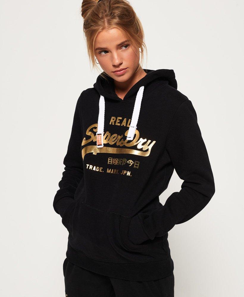 Superdry vintage logo metalwork hoodie Clearance