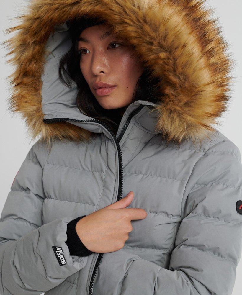 Superdry Arctic Long Puffer Coat in Light Grey (Gray) Lyst