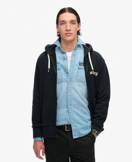 Superdry Tattoo Graphic Loose Zip Hoodie in Black for Men | Lyst