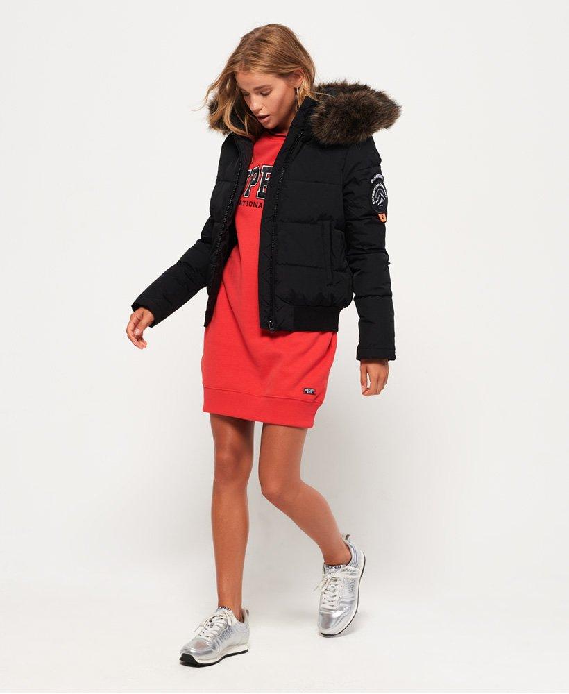 Superdry Everest Ella Bomber Jacket Black in Red | Lyst