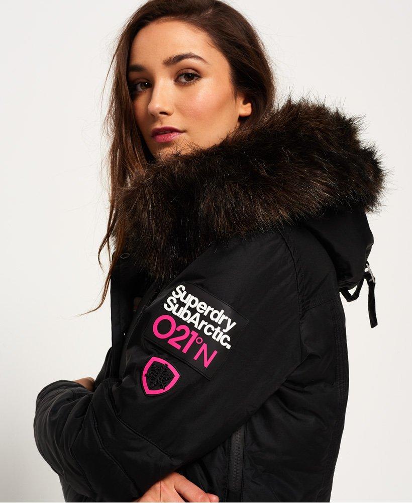 Superdry Synthetic Canadian Down Ski Parka Jacket in Black Superdry Canadian Down Ski Parka Jacket Light Grey