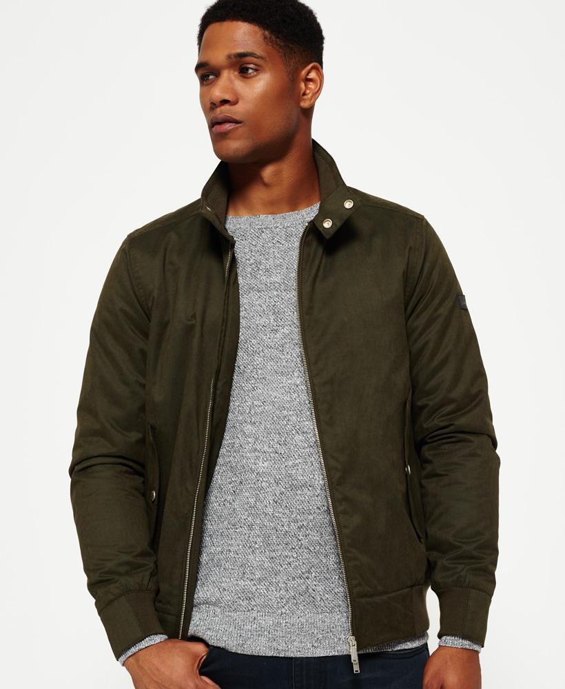 Download Superdry Leather Nordic Harrington Jacket in Black for Men ...