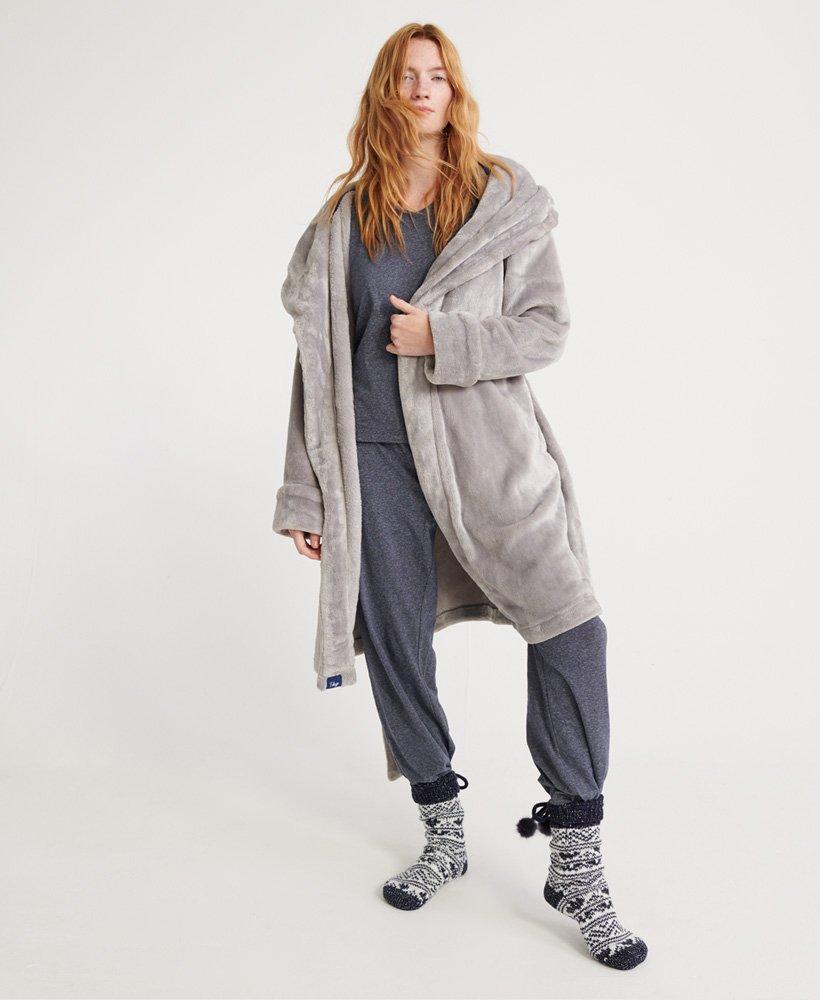 Superdry Supersoft Loungewear Robe Grey in White | Lyst