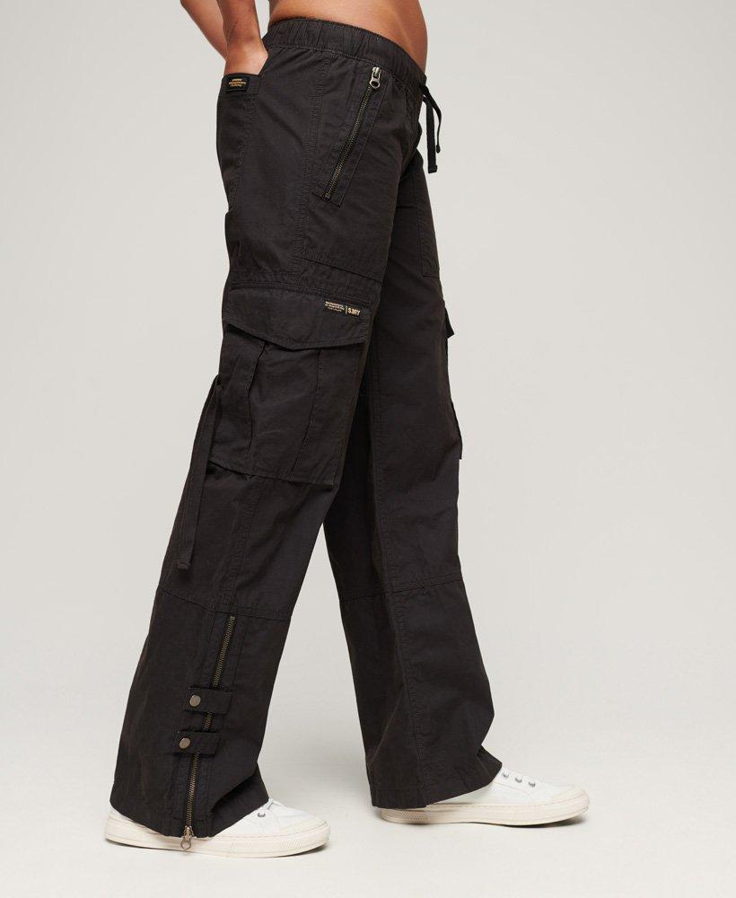 Superdry Low Rise Wide Leg Cargo Pants Black | Lyst