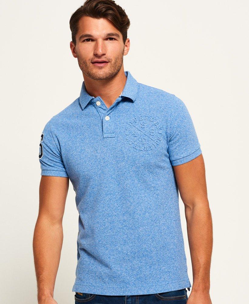 Superdry Classic Embossed Pique Polo Shirt Blue for Men | Lyst