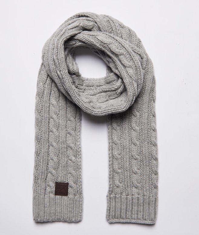 Superdry Trawler Cable Scarf in Grey for Men Lyst UK