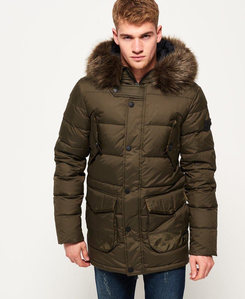 Superdry Longline Down Chinook Parka Jacket in Green for Men - Lyst