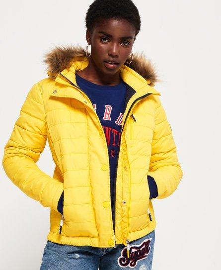 Superdry Fuji Slim Double Zip Hooded Jacket in Yellow - Lyst