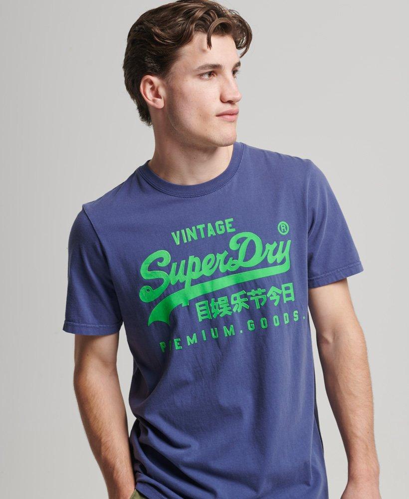 Superdry Vintage Logo Neon T-shirt Dark Blue / Frontier Blue for Men | Lyst
