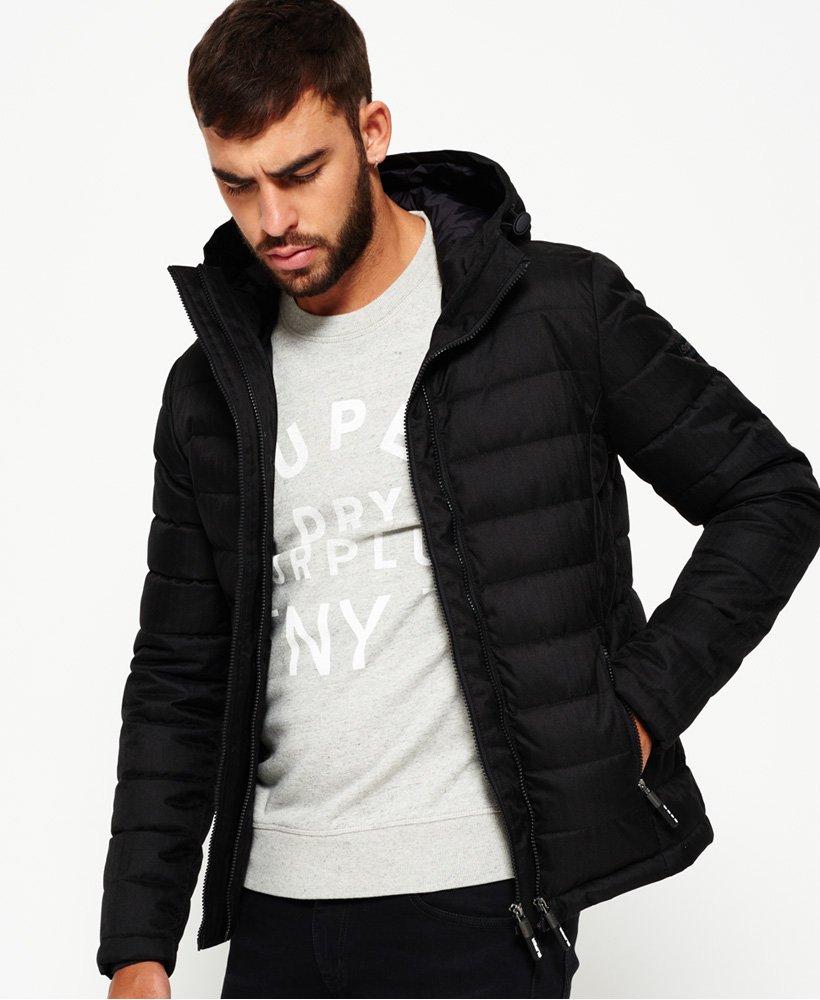 superdry hooded double zip tweed fuji jacket