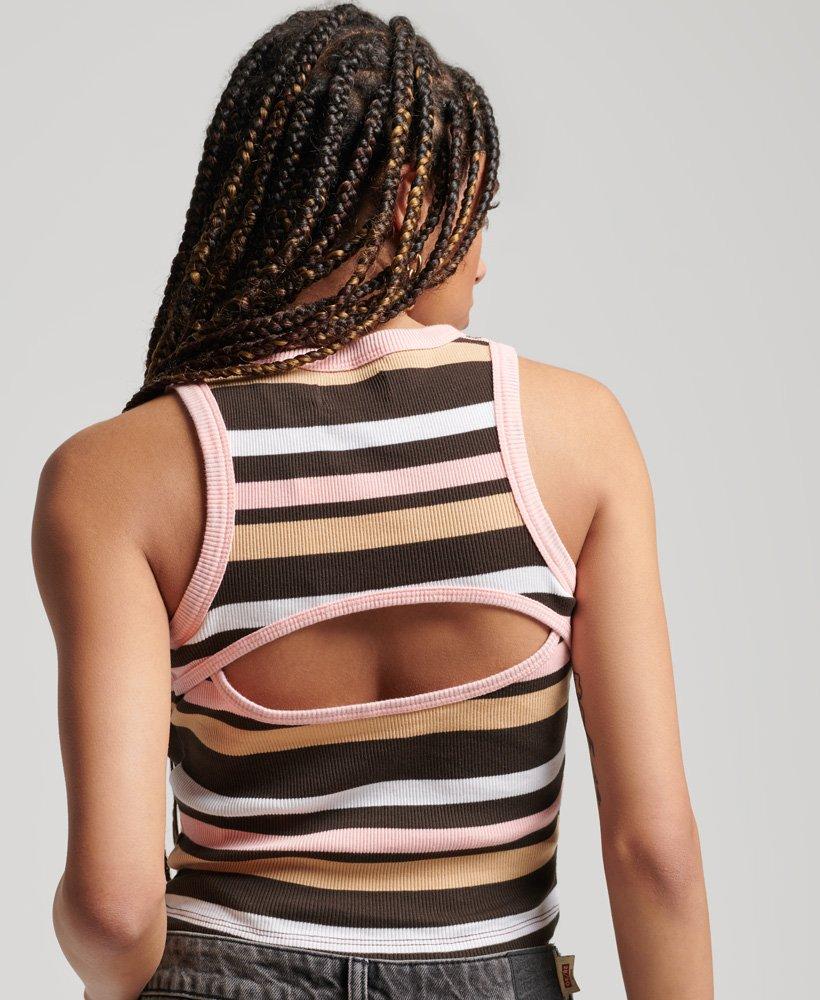 Superdry Stripe Rib Racer Cut Out Vest Top Multiple Colours / Marmalade  Stripe in Black | Lyst