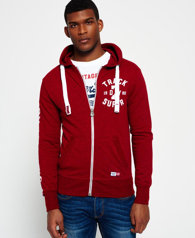 Superdry Cotton Trackster Lite Zip Hoodie in Red for Men - Lyst
